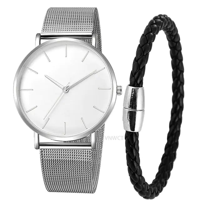 Ultra-Thin Magnetic Mesh Sport Watch